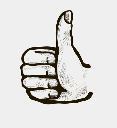 Illustration of a hand giving a thumbs up.のイラスト素材