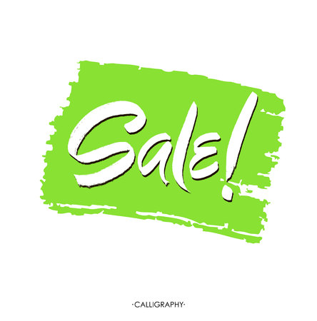 Sale Hand lettering Design Template. Typography Vector Background. Handmade calligraphy. Easy paste to any background. Vector.のイラスト素材