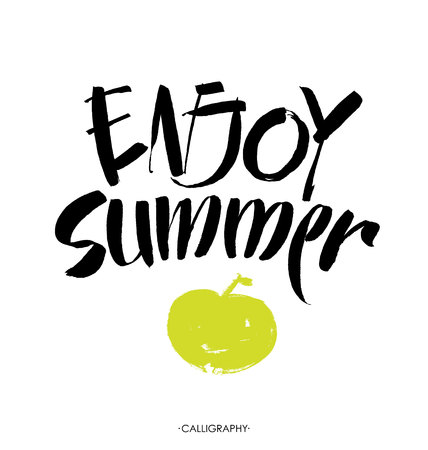 Inscription Enjoy Summer. Great summer gift card.のイラスト素材