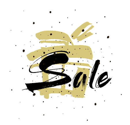 Sale. Drawn lettering. Sale vector typography. Usable for cards and posters, sale banners, billboards and sale signs.のイラスト素材