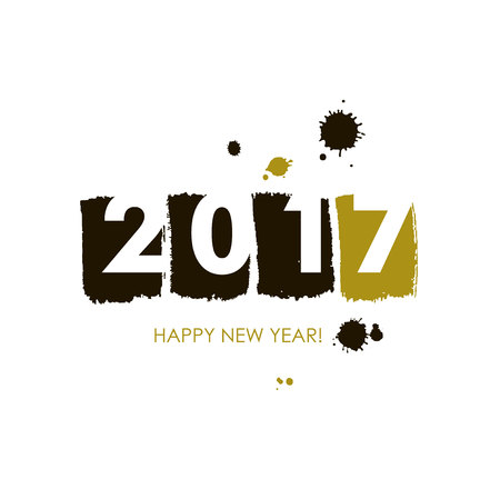 2017Hand drawn lettering vector art. Modern brush calligraphy. Ink illustration for your design. Isolated on white background. Vector Illustration.のイラスト素材