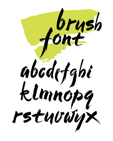 Vector Acrylic Brush Style Hand Drawn Alphabet Fontのイラスト素材