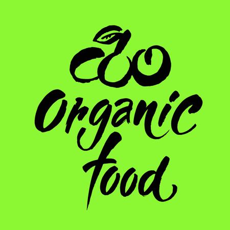 Hand drawn Bio organic food lettering.のイラスト素材