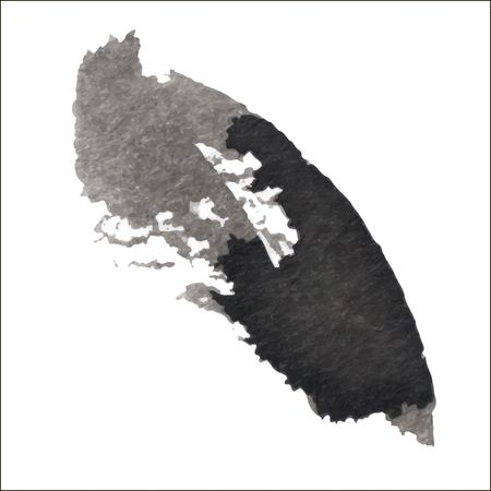 Vector black ink blot isolated on a white background. Grunge texture.のイラスト素材