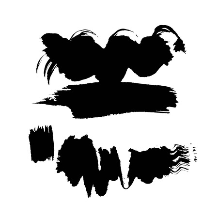 Vector black ink blot isolated on a white background. Grunge texture.のイラスト素材