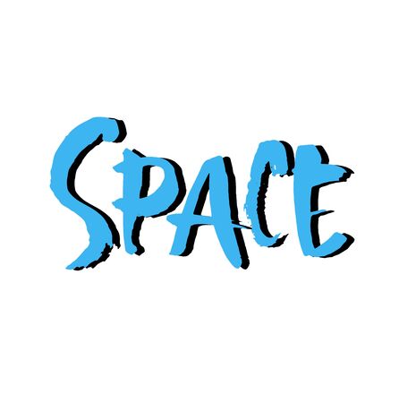 Space Typography lettering - Handmade with wet brush and black ink - background space vectorのイラスト素材