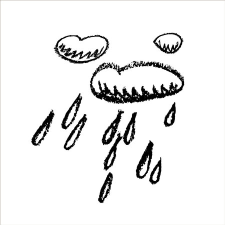 Vector Illustration of Abstract Hand Drawn Doodle Cloudsのイラスト素材