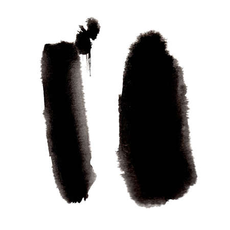 Black ink blot isolated on a white background. Grunge texture.のイラスト素材