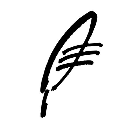 Leaf icons isolated on white background. Logo sign design. Modern brush ink illustration. Vectorのイラスト素材