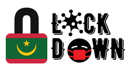 Mauritania Lockdown for  Outbreak quarantine.  Pandemic Crisis Emergency. Mauritania flag lockdown concept illustration on white backgroundの写真素材