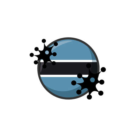 Virus attack on Botswana flag concept illustration on white backgroundの写真素材