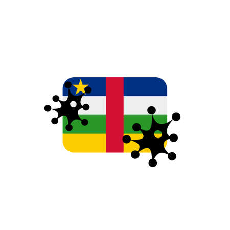 Virus attack on Central African Republic flag concept illustration on white backgroundの写真素材