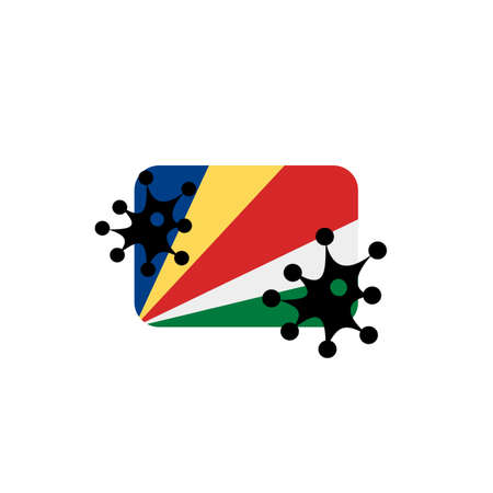 Virus attack on Seychelles flag concept illustration on white backgroundの写真素材