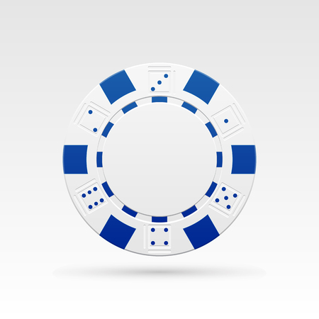 Detailed white casino chip. Vector illustrationのイラスト素材