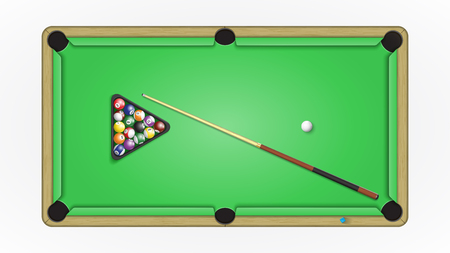 Accessories to a game in pool billiards. Vector illustrationのイラスト素材