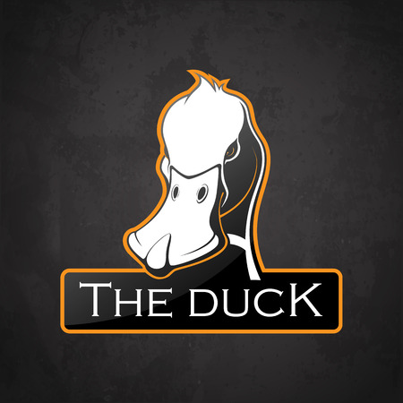 Duck on a dark background. Vector duck with room for text.のイラスト素材