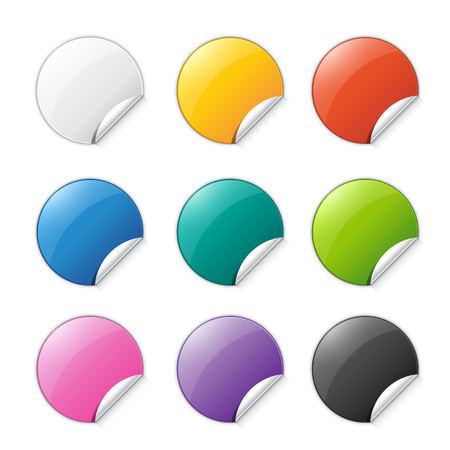 Set of colored stickers with place for text. Vector  illustrationのイラスト素材