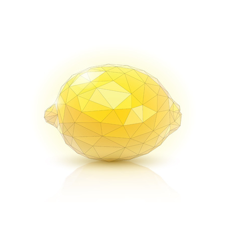 Image of an lemon in the style of low poly. Vector illustrationのイラスト素材