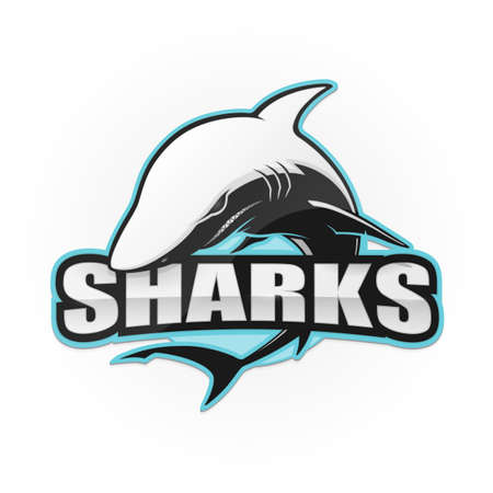 Shark for a sport team on a white background. Vector illustrationのイラスト素材