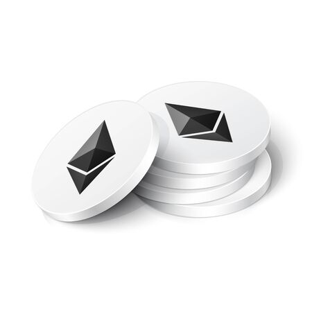Ethereum cryptocurrency tokens. Vector illustrationのイラスト素材