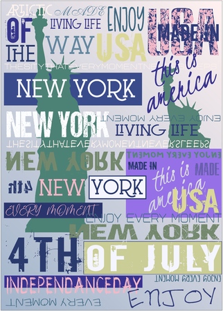 New York Usa NYC Poster 4TH July Editionのイラスト素材