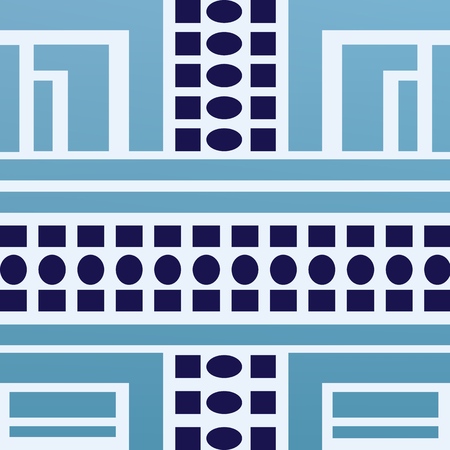 Geometric ethnic ornament for ceramics, wallpaper, textile, web, cards. Ethnic pattern. Border ornament. Tribal ornament for fabric, surface design, wrapping paper or template.のイラスト素材