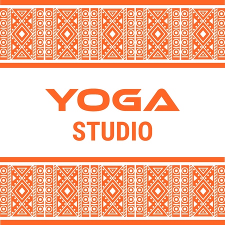 Name of yoga studio on a white background. Yoga sticker.のイラスト素材