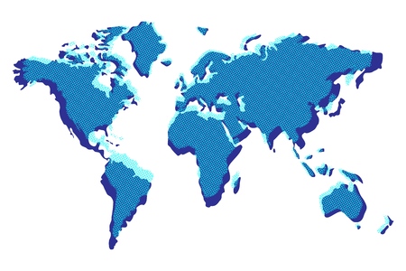 World map dotted, icon style design concept
