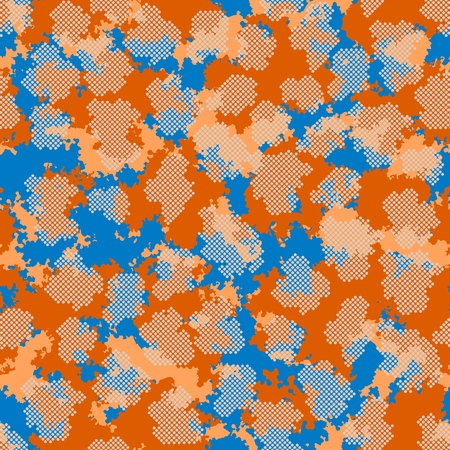 Fashion camo design. Color clouds seamless pattern vector. Trendy camouflage fabric pattern.のイラスト素材