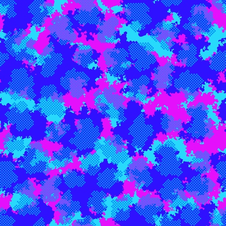 Fashion camo design. Color clouds seamless pattern vector. Trendy camouflage fabric pattern.のイラスト素材