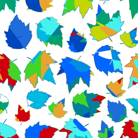 Seamless background black autumn maple leaves on white.のイラスト素材