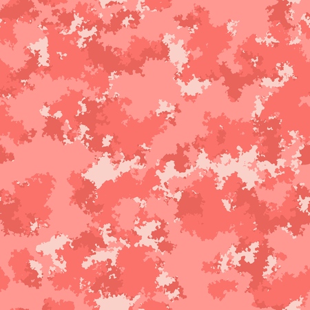 Fashion camo surface design. Digital tile camouflage pattern. Living coral marble color clouds seamless pattern fashion camo design. Trendy camouflage salmon red pink fabric pattern.のイラスト素材