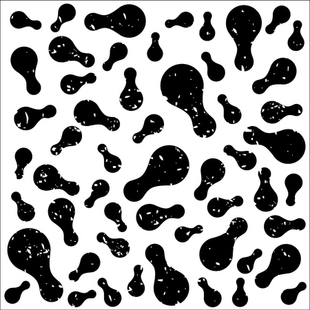 Black abstract texture with metaballs or blobs. Simple geometric shapes. Poster or wallpaper design. Vector illustrationのイラスト素材