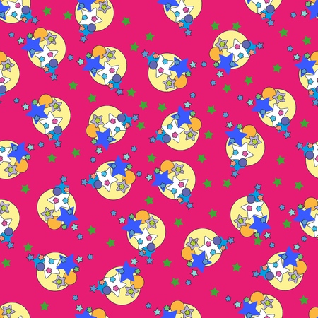 Cute stars seamless pattern. Nursery illustration, good for room decor, wall art, baby shower greeting card, poster, kids apparelのイラスト素材