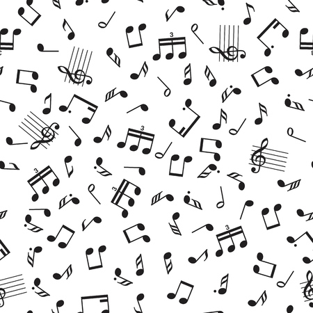 Seamless vector music notes symbols design pattern.のイラスト素材