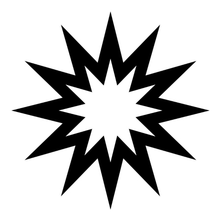 Twelve pointed star icon, simple design element isolated black on whiteのイラスト素材