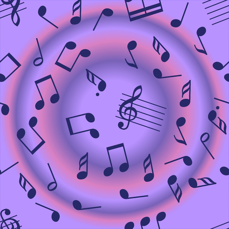 Seamless vector music notes symbols design pattern.のイラスト素材