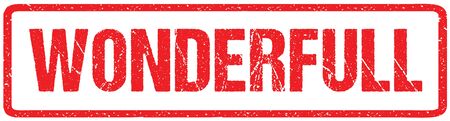 Wonderfull Red Seal Rough Letters Isolated on Whiteのイラスト素材