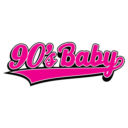 symbol, background, card, vector, illustration, print, word, white, typography, text, slogan, sign, pink, message, lettering, isolated, font, drawn, doodle, calligraphy, banner, design, retro, baby, art 90 90s vintage sticker pop poster trendy minimal shirt comic summer texture stickers social script hand drawn calligraphic t-shirt birthday badge cute holiday tee celebration conceptのイラスト素材