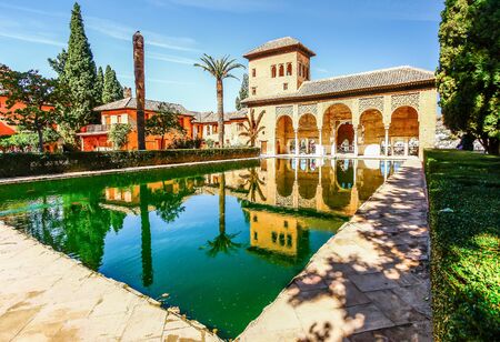GRANADA,SPAIN - OCTOBER 17,2012 : Partal Palace in La Alhambra,Granada (Andalusia), Spainのeditorial素材