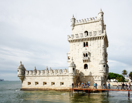 Belem Tower on the Tagus River in Lisbon, Portugalのeditorial素材
