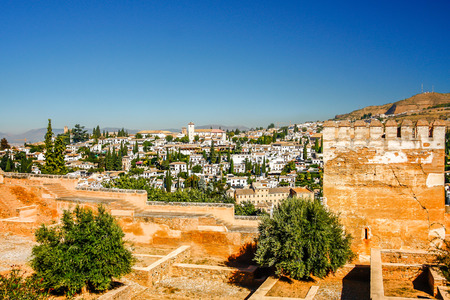 Moorish castle in Alhambra, Granada, Spainのeditorial素材