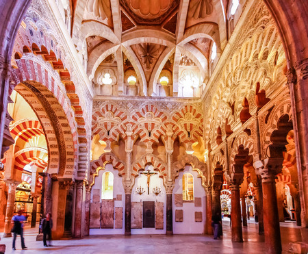 CORDOBA, SPAIN - OCTOBER 15,2012 : Interior of The Cathedral and former Great Mosque of Cordoba, Spainのeditorial素材