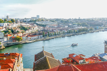 PORTO,PORTUGAL - OCTOBER 20,2012 : Cityscape across the Douro River, Porto, Portugalのeditorial素材