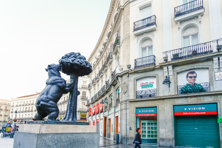 MADRID, SPAIN - OCTOBER 15, 2012 : Puerta del Sol, Madrid, one of the famous landmarks of the capital and the centre of Madrid, Spain.のeditorial素材