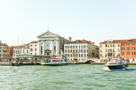 VENICE, ITALY - AUGUST 14,2011 : View of Venice from the Adriatic sea, Venice, Italyのeditorial素材