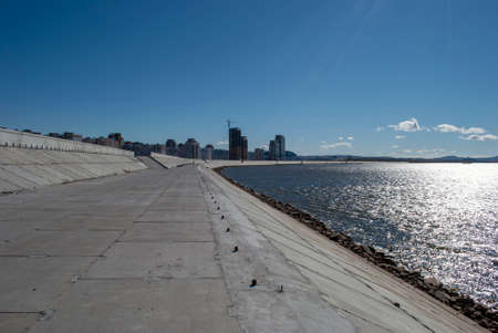 Khabarovsk. View of the Amur river. Autumn.の写真素材
