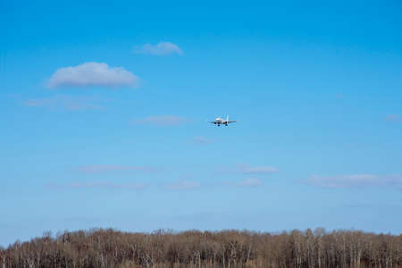 Russia. Khabarovsk - February 2020: landing of a passenger plane