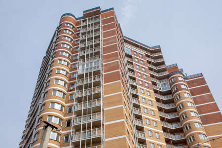Russia. Khabarovsk-April 2020: Simple multi-storey building on the street the Cossack mountain