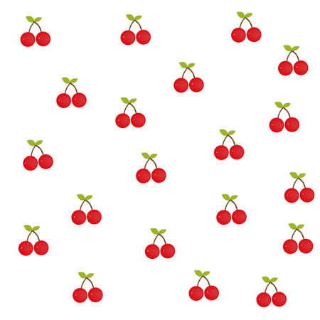 Seamless cherry isolated design on white background Pattern Vector Illustration. Perfect for...